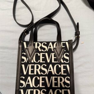 Versace Black and White Crossbody Bag